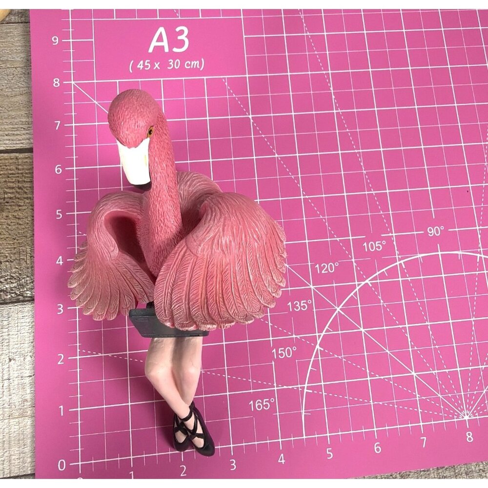 Sitting Exec Office Ballet Dancer Pink Flamingo Ballerina Shelf Sitter Laptop - Picture 12 of 14
